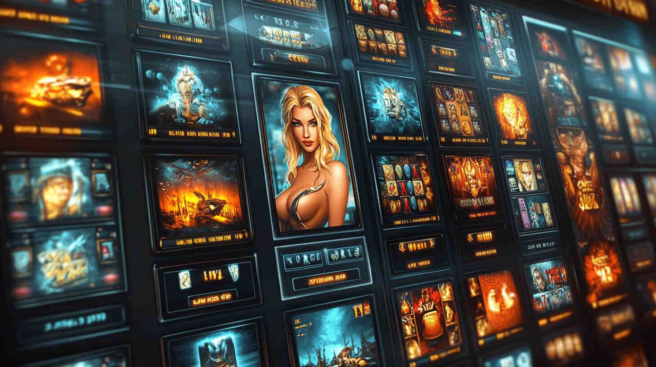Mesin slot digital berwarna hijau bercahaya di stm88